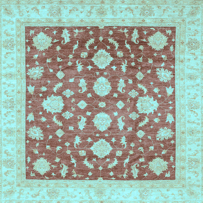 Square Oriental Light Blue Traditional Rug, abs3831lblu