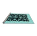 Sideview of Machine Washable Oriental Light Blue Traditional Rug, wshabs3832lblu