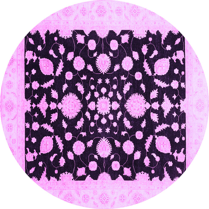 Round Oriental Purple Traditional Rug, abs3832pur