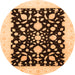 Round Oriental Orange Traditional Rug, abs3832org