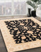 Abstract Dark Brown Oriental Rug in Family Room, abs3832