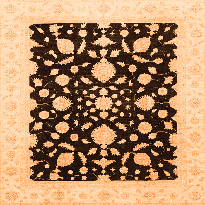 Square Oriental Orange Traditional Rug, abs3832org
