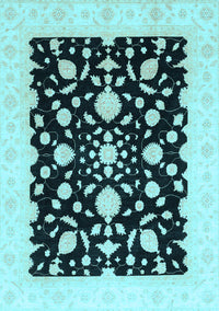 Oriental Light Blue Traditional Rug, abs3832lblu