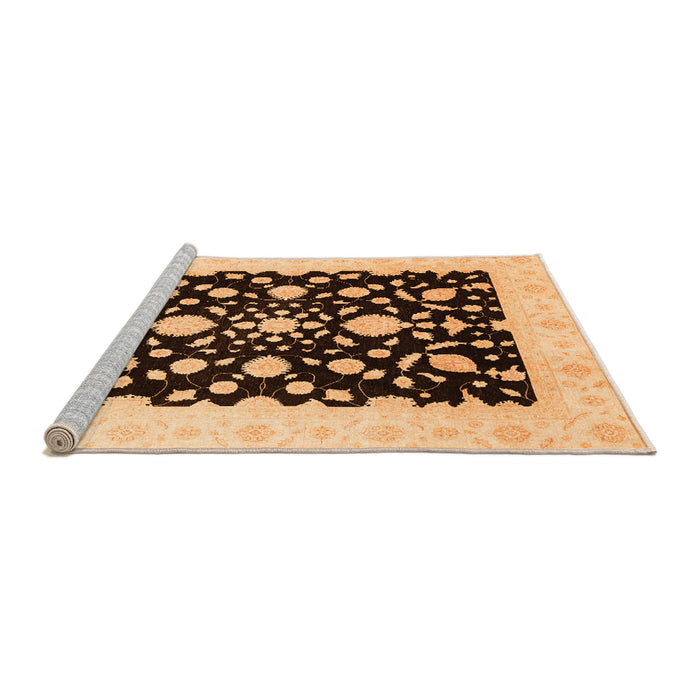 Sideview of Machine Washable Oriental Orange Traditional Area Rugs, wshabs3832org