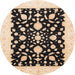 Round Abstract Dark Brown Oriental Rug, abs3832