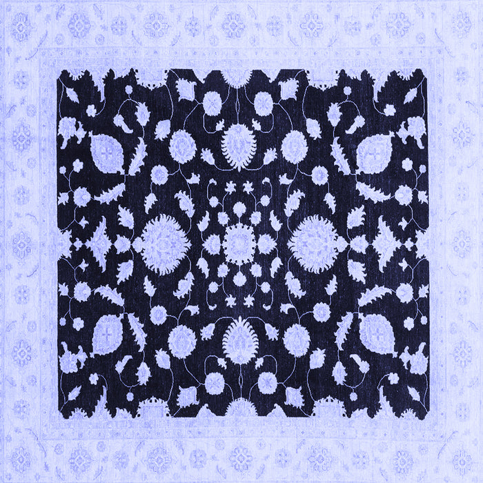 Square Machine Washable Oriental Blue Traditional Rug, wshabs3832blu