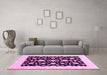 Machine Washable Oriental Pink Traditional Rug in a Living Room, wshabs3832pnk