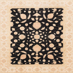 Square Machine Washable Abstract Dark Brown Rug, wshabs3832