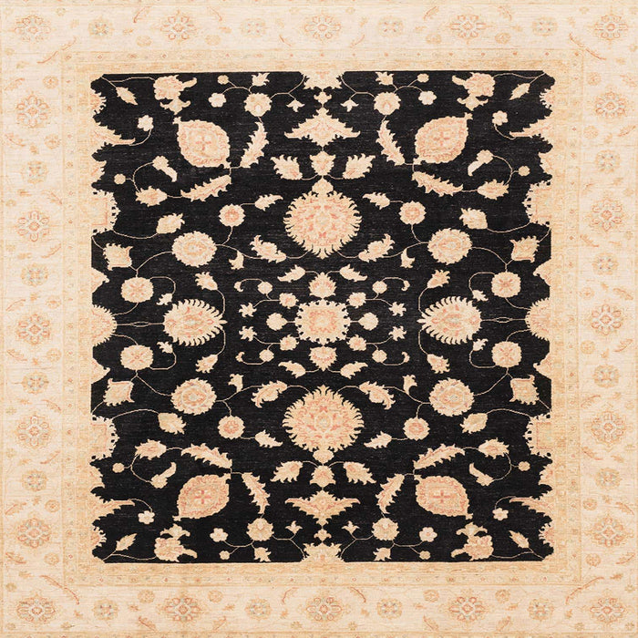 Square Machine Washable Abstract Dark Brown Rug, wshabs3832