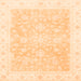 Square Machine Washable Oriental Orange Traditional Area Rugs, wshabs3833org