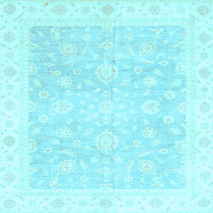 Square Oriental Light Blue Traditional Rug, abs3833lblu