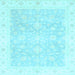 Square Oriental Light Blue Traditional Rug, abs3833lblu