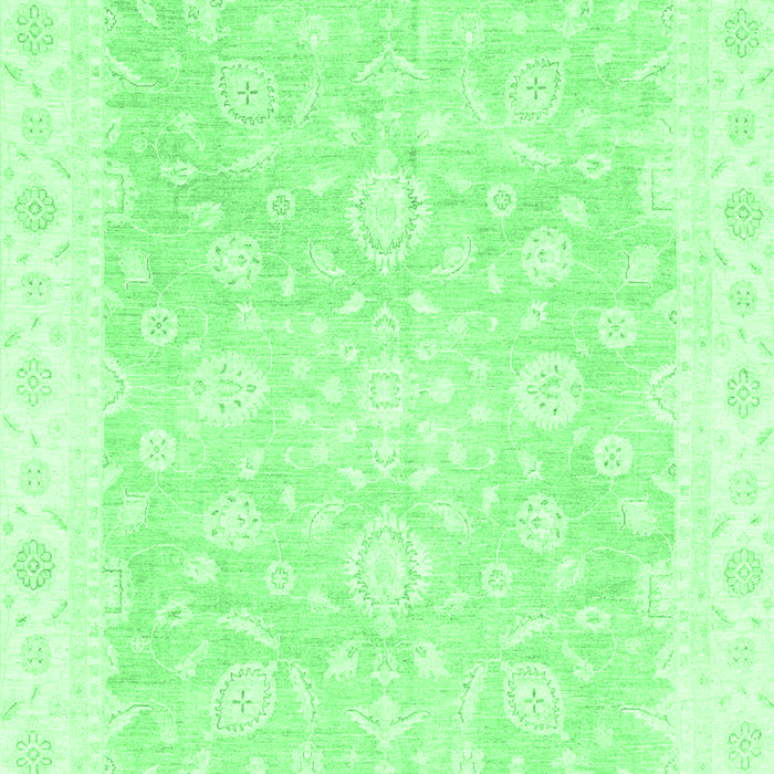 Machine Washable Oriental Emerald Green Traditional Area Rugs, wshabs3833emgrn