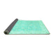 Sideview of Oriental Turquoise Traditional Rug, abs3833turq