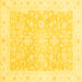 Square Oriental Yellow Traditional Rug, abs3833yw