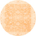 Round Oriental Orange Traditional Rug, abs3833org