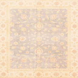 Square Machine Washable Abstract Pastel Orange Rug, wshabs3833