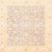 Square Machine Washable Abstract Pastel Orange Rug, wshabs3833