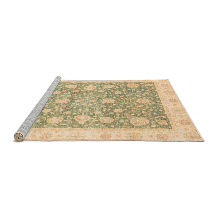 Sideview of Machine Washable Abstract Brown Gold Rug, wshabs3834
