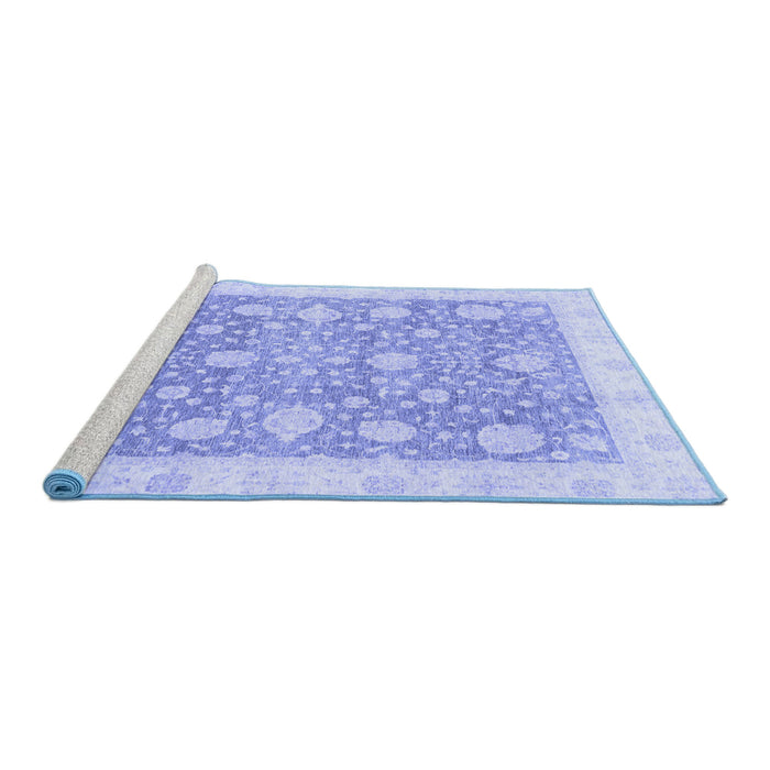 Sideview of Machine Washable Oriental Blue Traditional Rug, wshabs3834blu