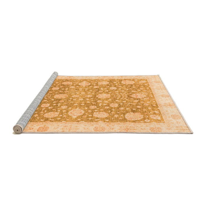 Sideview of Machine Washable Oriental Orange Traditional Area Rugs, wshabs3834org