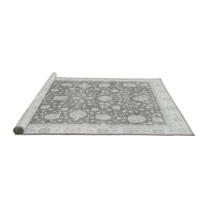 Sideview of Machine Washable Oriental Gray Traditional Rug, wshabs3834gry