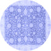 Round Oriental Blue Traditional Rug, abs3834blu