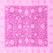 Square Oriental Pink Traditional Rug, abs3834pnk