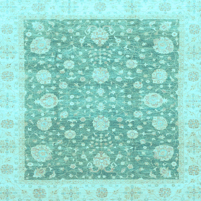 Square Oriental Light Blue Traditional Rug, abs3834lblu