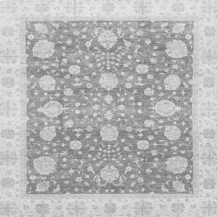 Square Machine Washable Oriental Gray Traditional Rug, wshabs3834gry