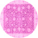 Round Oriental Pink Traditional Rug, abs3834pnk