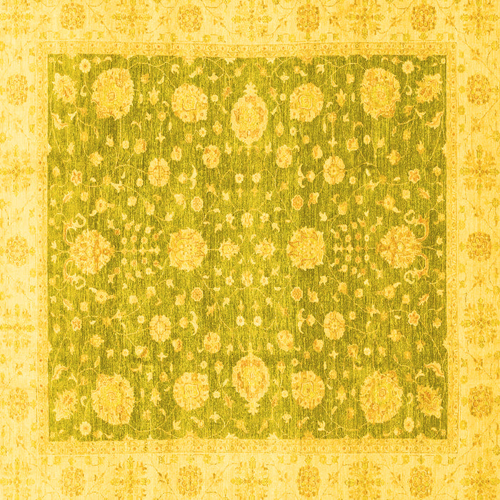 Square Oriental Yellow Traditional Rug, abs3834yw