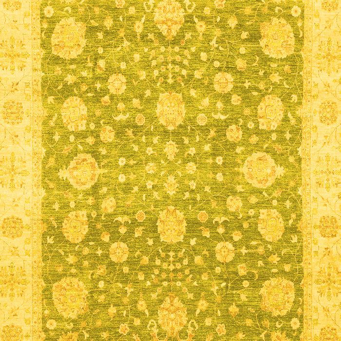 Machine Washable Oriental Yellow Traditional Rug, wshabs3834yw