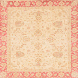 Square Machine Washable Abstract Brown Gold Rug, wshabs3835