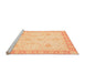 Sideview of Machine Washable Abstract Orange Modern Area Rugs, wshabs3835org