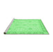 Sideview of Machine Washable Abstract Emerald Green Modern Area Rugs, wshabs3835emgrn