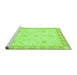 Sideview of Machine Washable Abstract Green Modern Area Rugs, wshabs3835grn