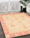 Abstract Brown Gold Modern Rug in Family Room, abs3835