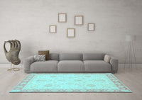 Machine Washable Abstract Light Blue Modern Rug, wshabs3835lblu