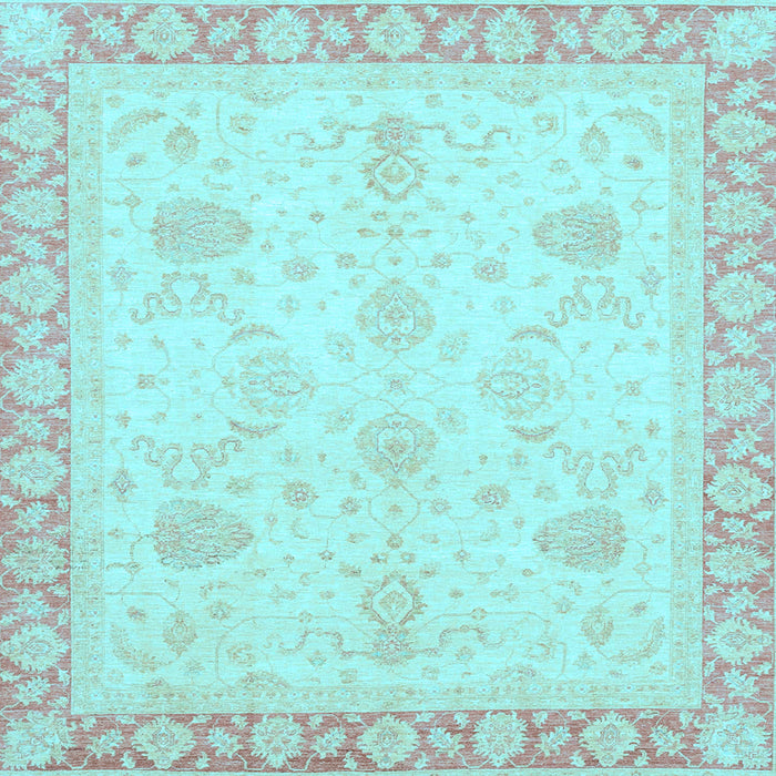 Square Abstract Light Blue Modern Rug, abs3835lblu