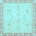 Square Abstract Light Blue Modern Rug, abs3835lblu