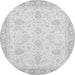 Round Machine Washable Abstract Gray Modern Rug, wshabs3835gry