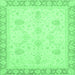 Square Abstract Emerald Green Modern Rug, abs3835emgrn