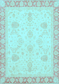 Abstract Light Blue Modern Rug, abs3835lblu