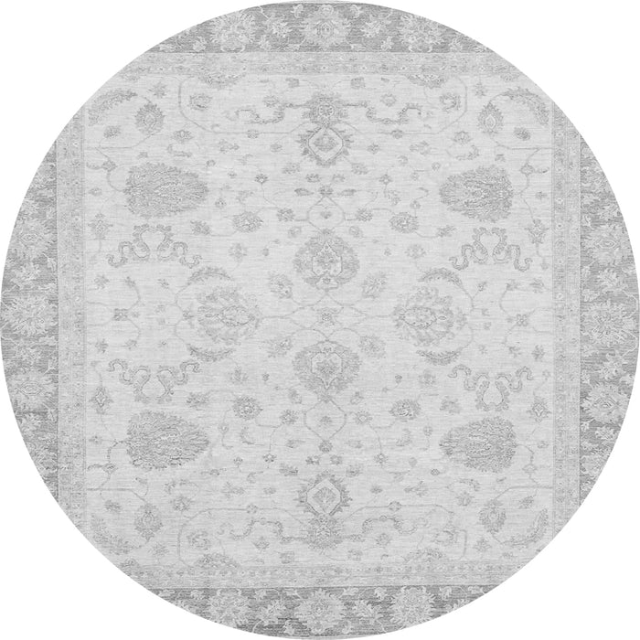Round Abstract Gray Modern Rug, abs3835gry