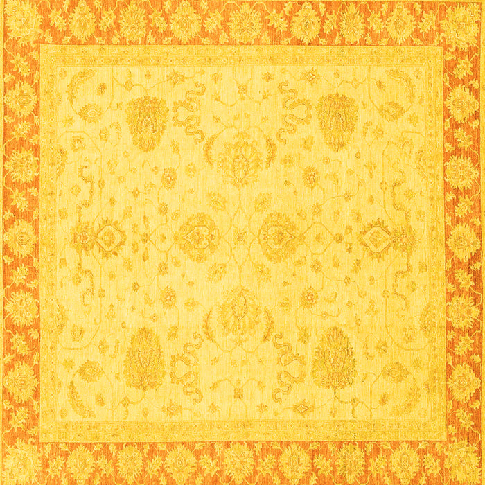 Square Machine Washable Abstract Yellow Modern Rug, wshabs3835yw