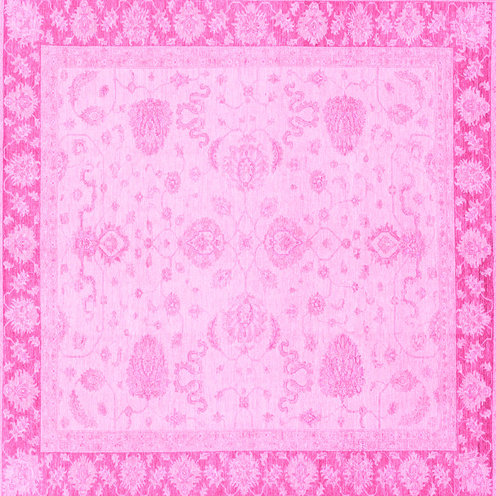 Square Machine Washable Abstract Pink Modern Rug, wshabs3835pnk