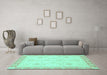 Machine Washable Abstract Turquoise Modern Area Rugs in a Living Room,, wshabs3835turq