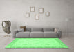 Machine Washable Abstract Emerald Green Modern Area Rugs in a Living Room,, wshabs3835emgrn