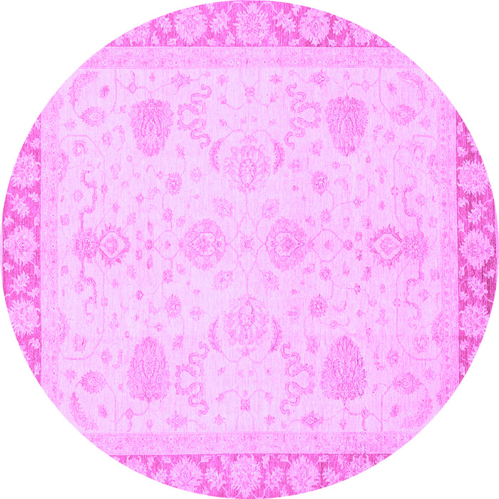 Round Abstract Purple Modern Rug, abs3835pur